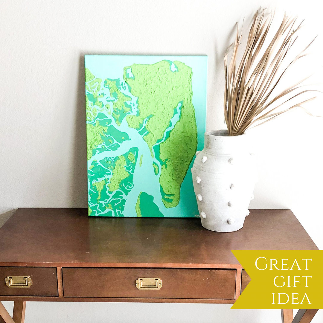 Custom Painting Island Map Art