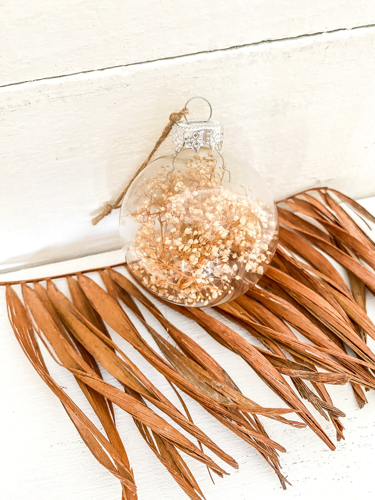 Dried Floral Glass Bulb Ornaments