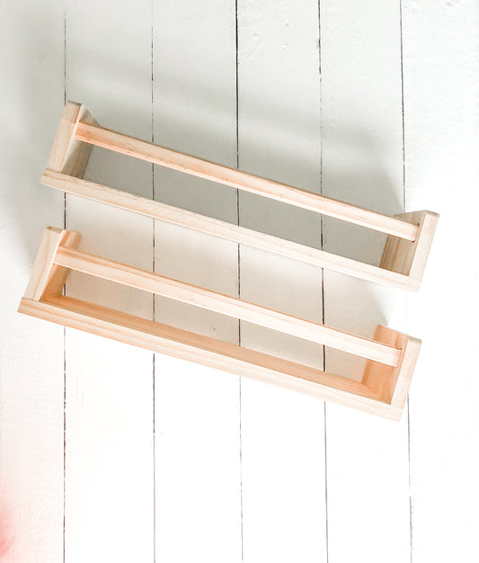 Minimal wood shelves set