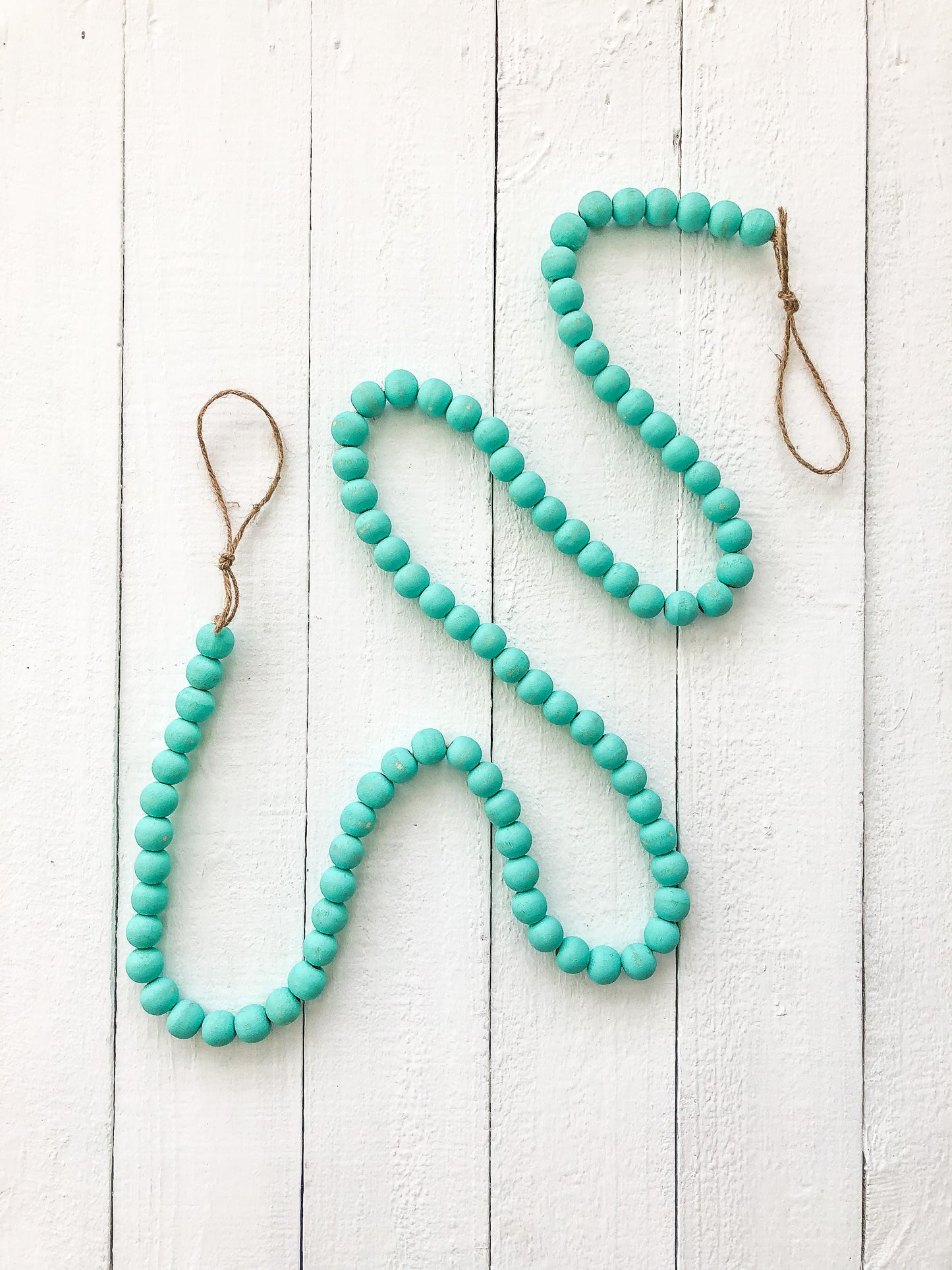 Turquoise Wood Bead Garland