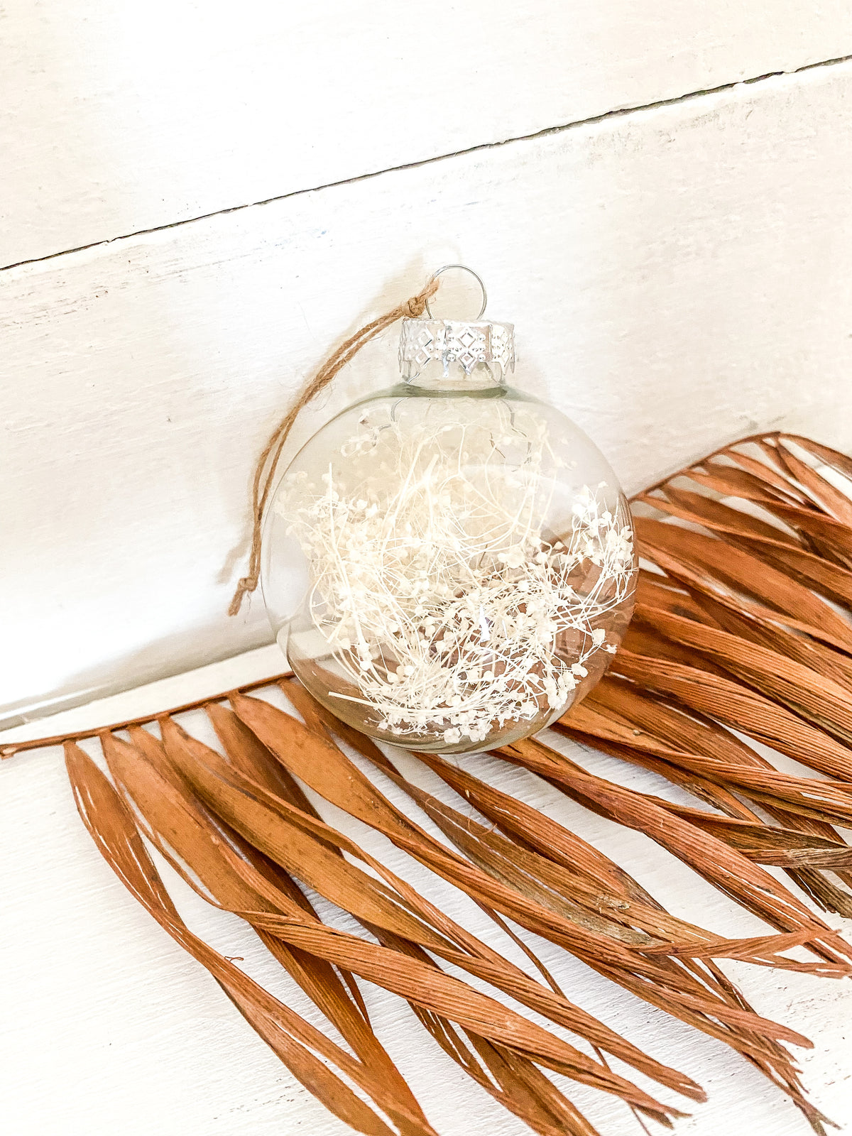 Dried Floral Glass Bulb Ornaments