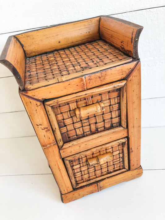 Vintage Bamboo Drawer Organizer