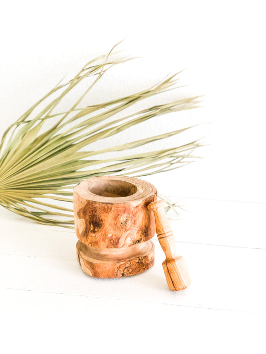 Wood Mortar and Pestle